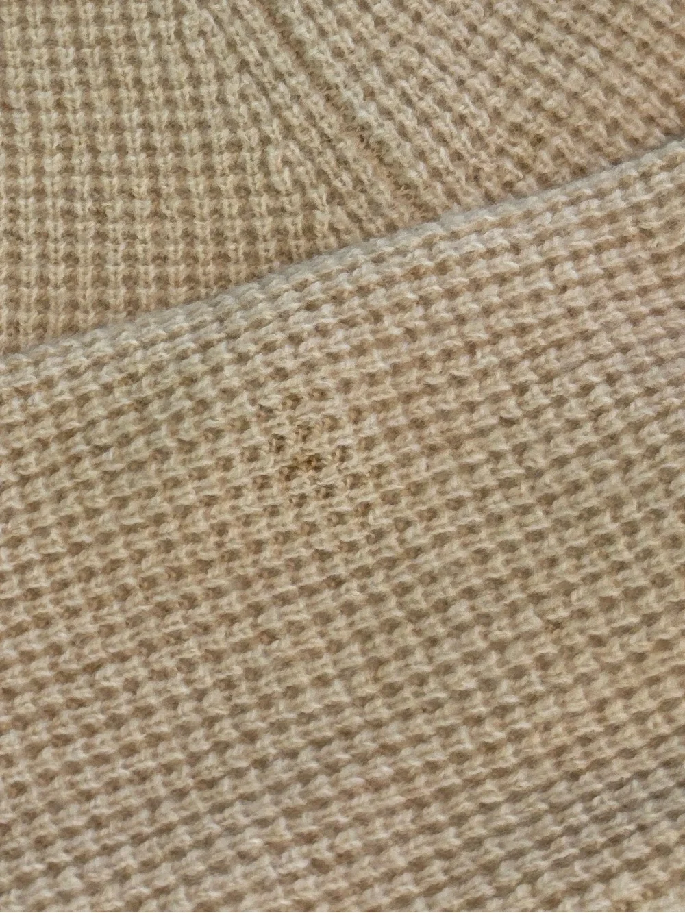 Banana Republic Marino Wool Men's Cream Waffle-Knit Button Mock Neck Sweater